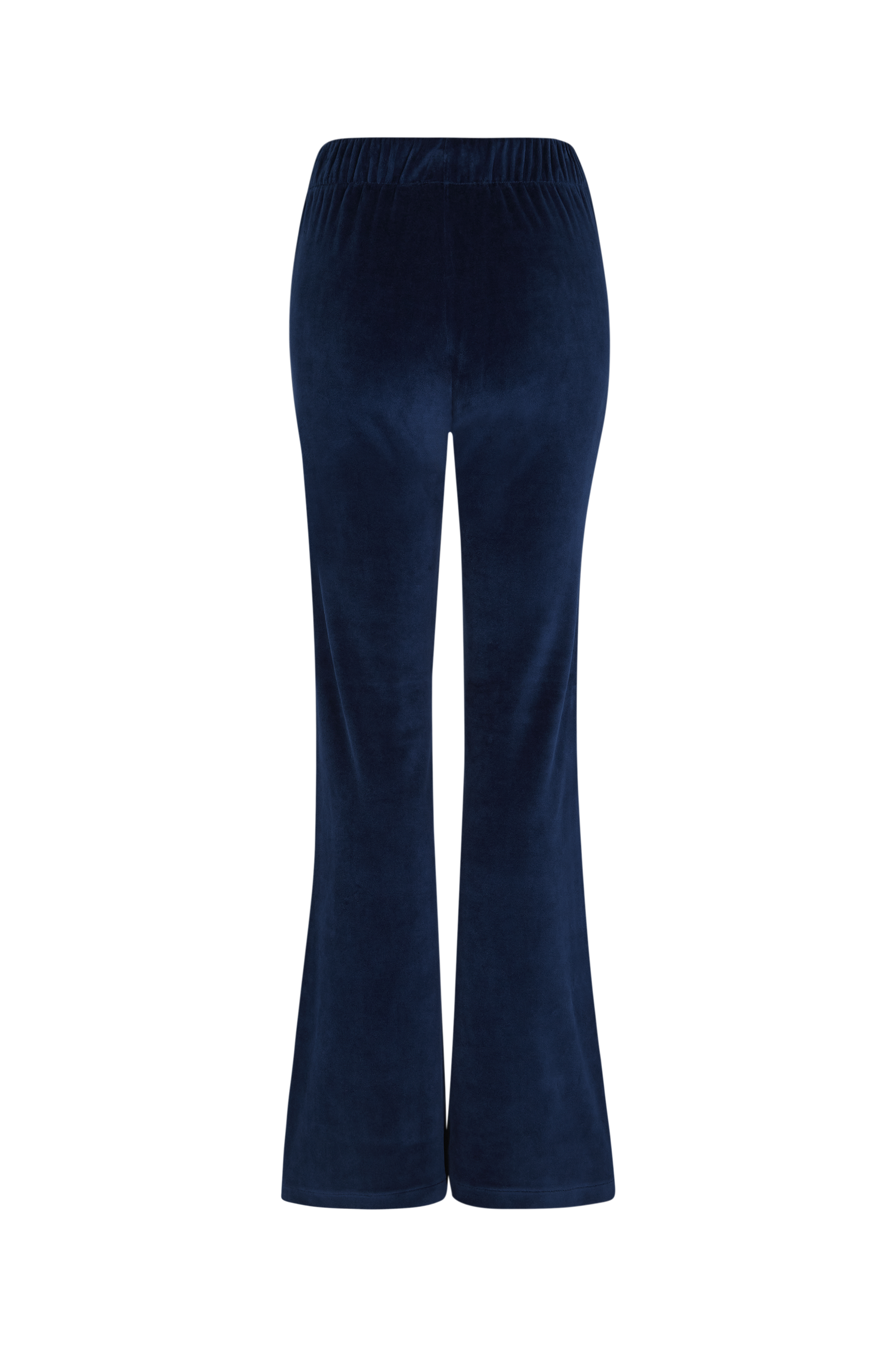 Pantalon effet peau de pêche coupe flare - Bleu Canard