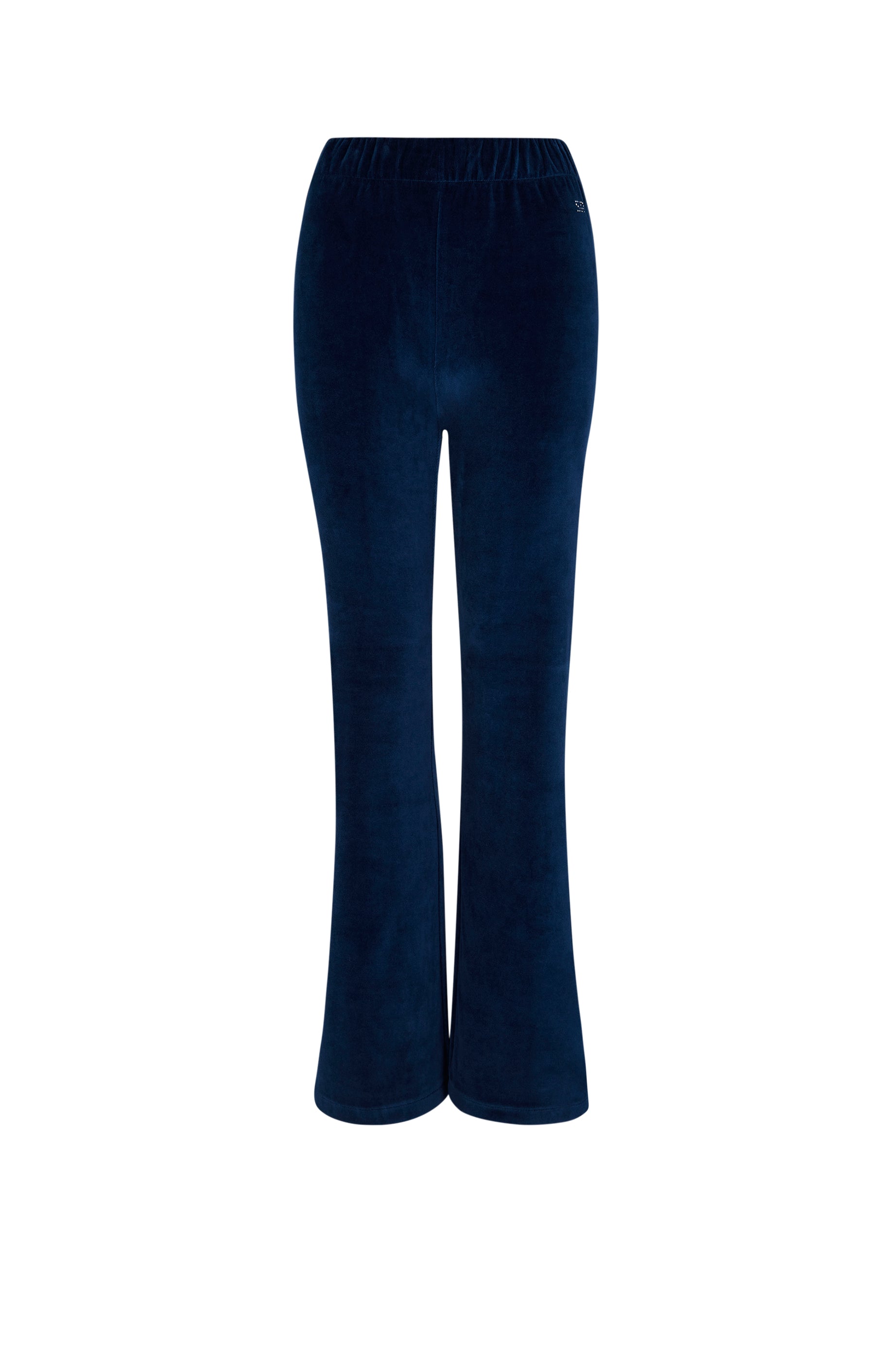 Pantalon effet peau de pêche coupe flare - Bleu Canard