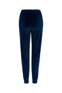 Pantalon jogging effet peau de pêche - Bleu Canard