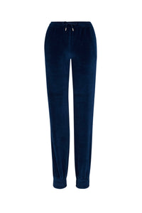 Pantalon jogging effet peau de pêche - Bleu Canard