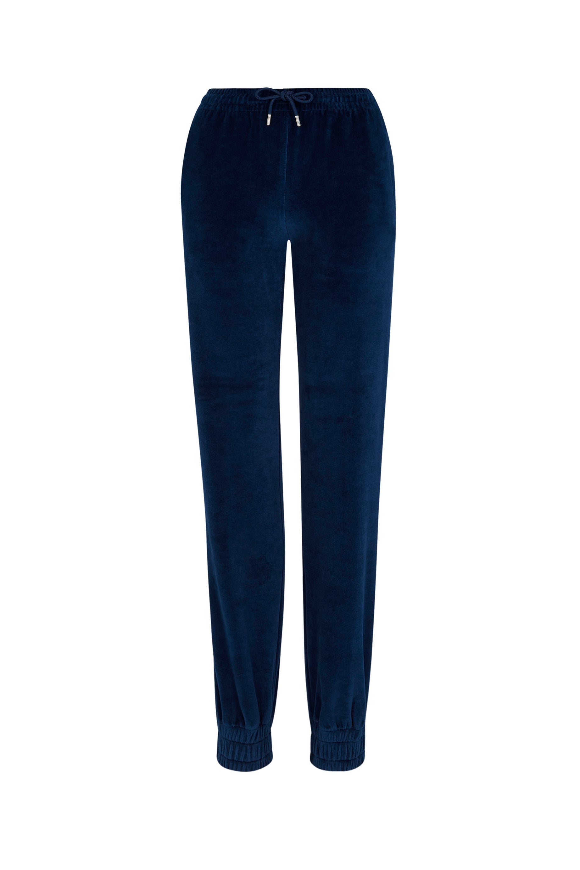 Pantalon jogging effet peau de pêche - Bleu Canard