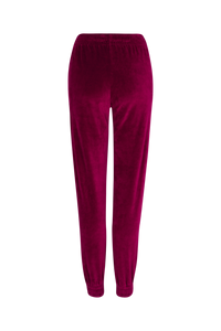 Pantalon jogging effet peau de pêche - Framboise