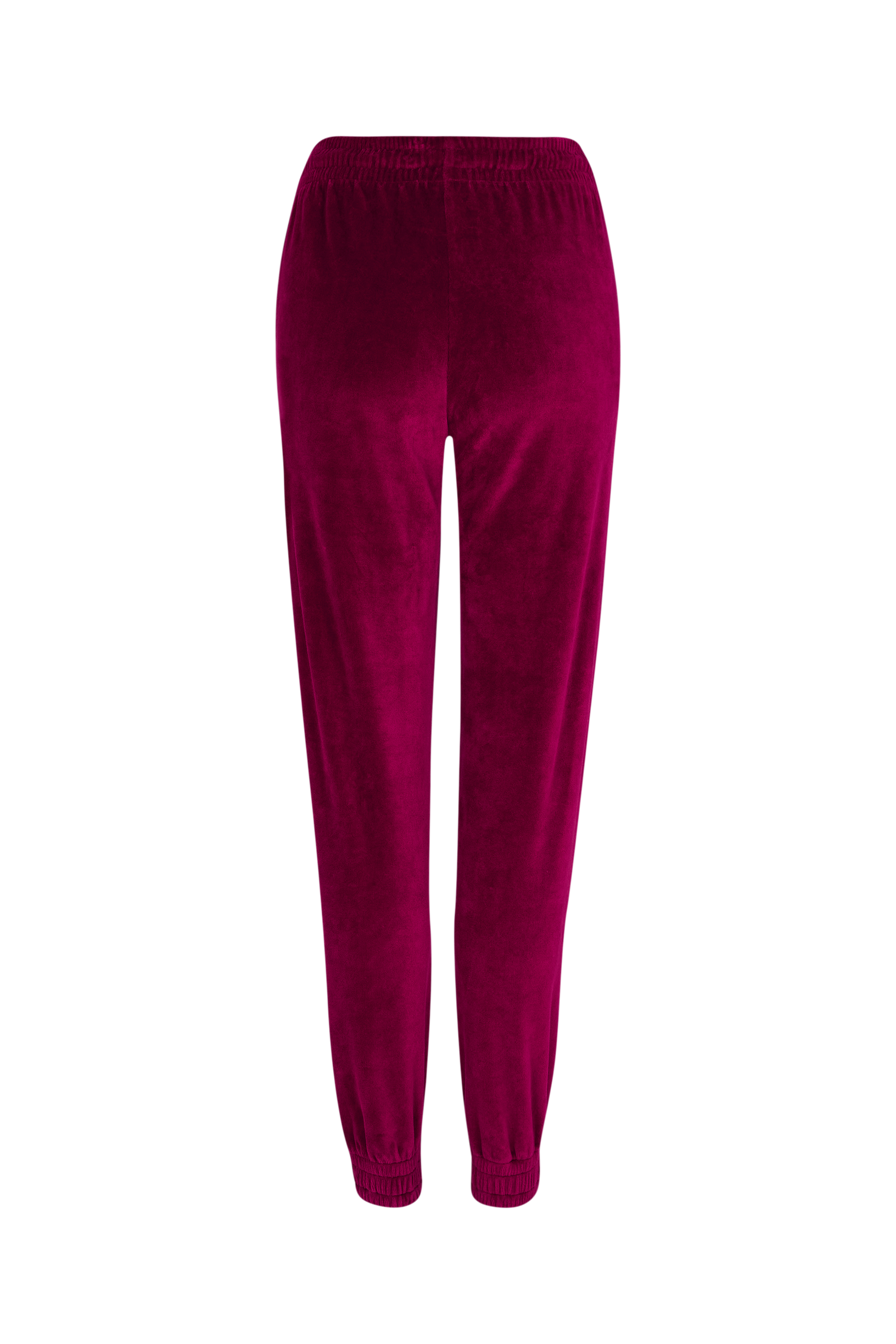 Pantalon jogging effet peau de pêche - Framboise