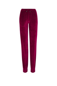 Pantalon jogging effet peau de pêche - Framboise