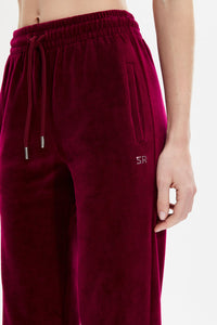 Pantalon jogging effet peau de pêche - Framboise