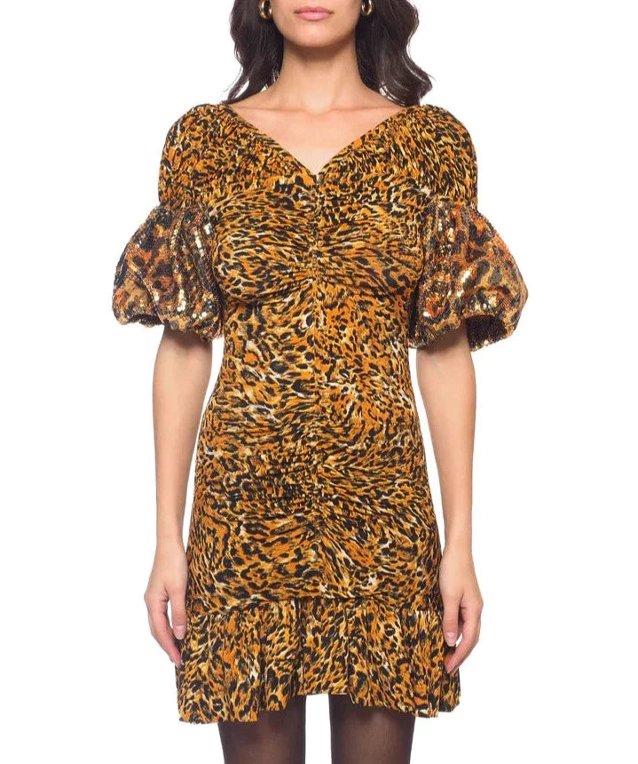 Robe courte à motif léopard - Leopard Ratti