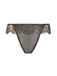 Tanga Splendide en soie - Océan & Or