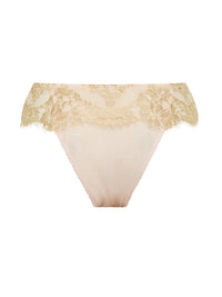 Tanga Splendide en soie - Poudre & Or