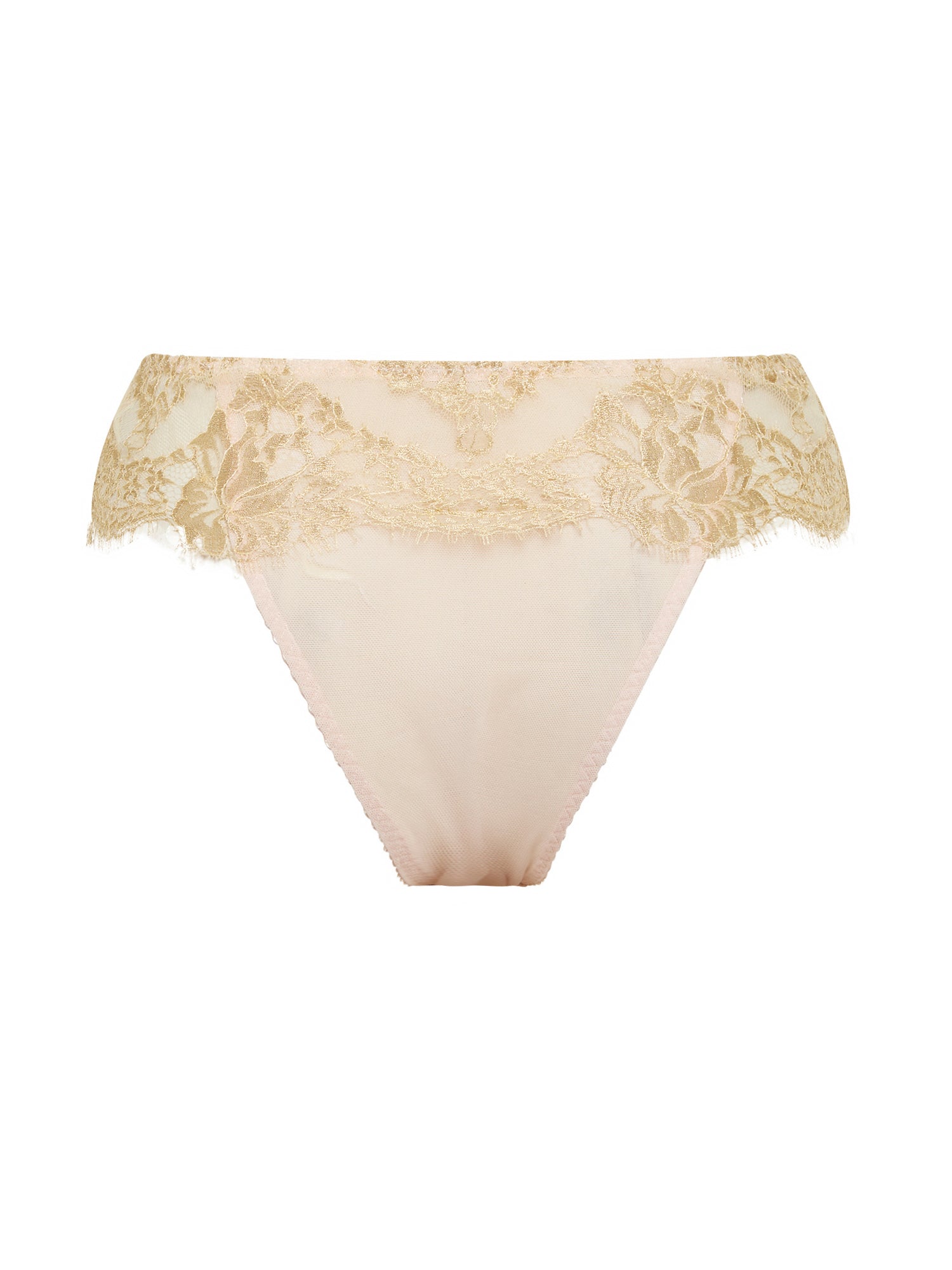Tanga Splendide en soie - Poudre & Or