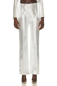 Pantalon pailleté à taille haute - Silver