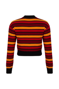 Pull Poor Boy manches longues en laine - Rouge & Orange