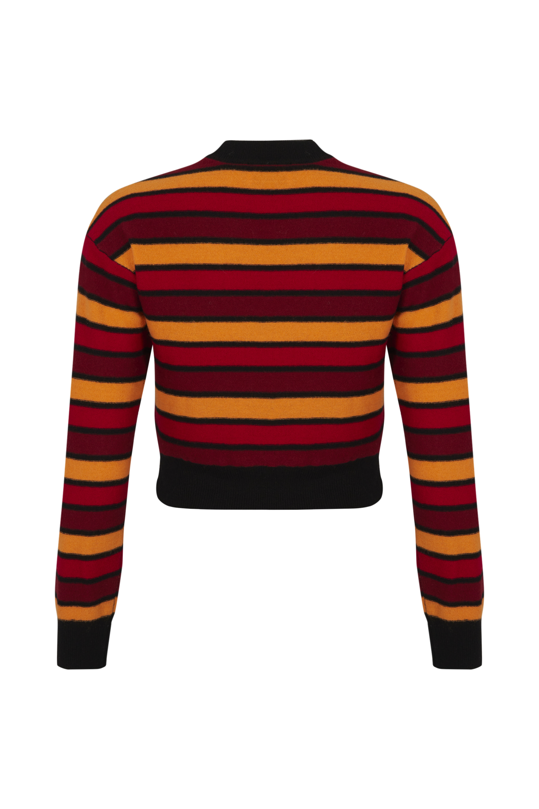 Pull Poor Boy manches longues en laine - Rouge & Orange