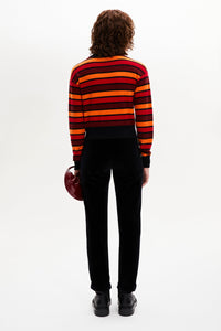 Pull Poor Boy manches longues en laine - Rouge & Orange