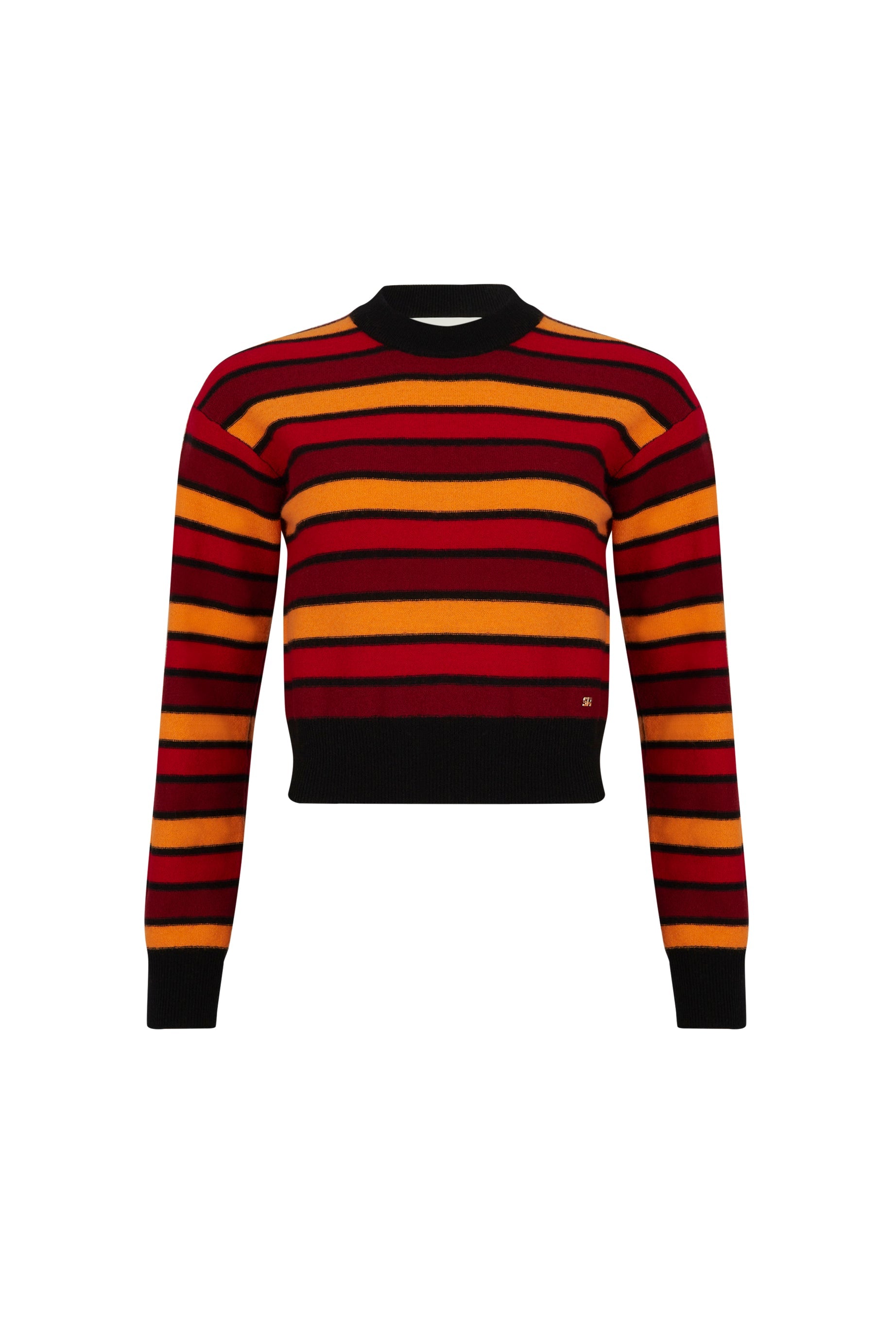 Pull Poor Boy manches longues en laine - Rouge & Orange