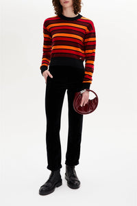 Pull Poor Boy manches longues en laine - Rouge & Orange
