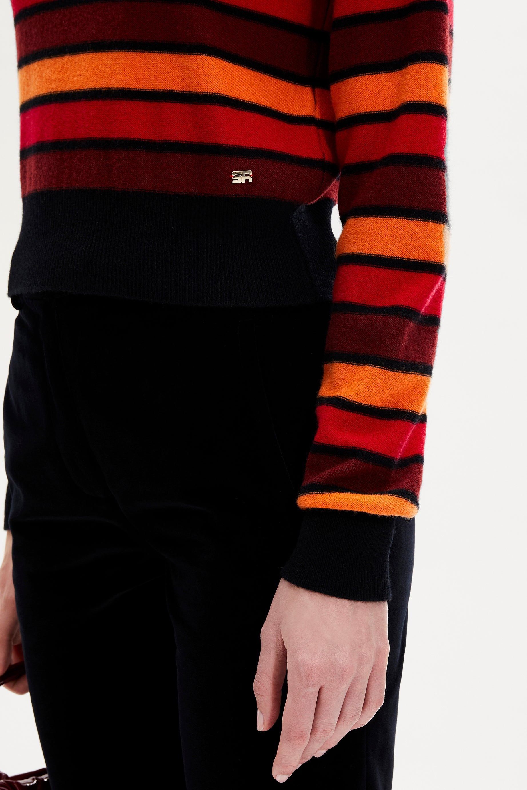 Pull Poor Boy manches longues en laine - Rouge & Orange