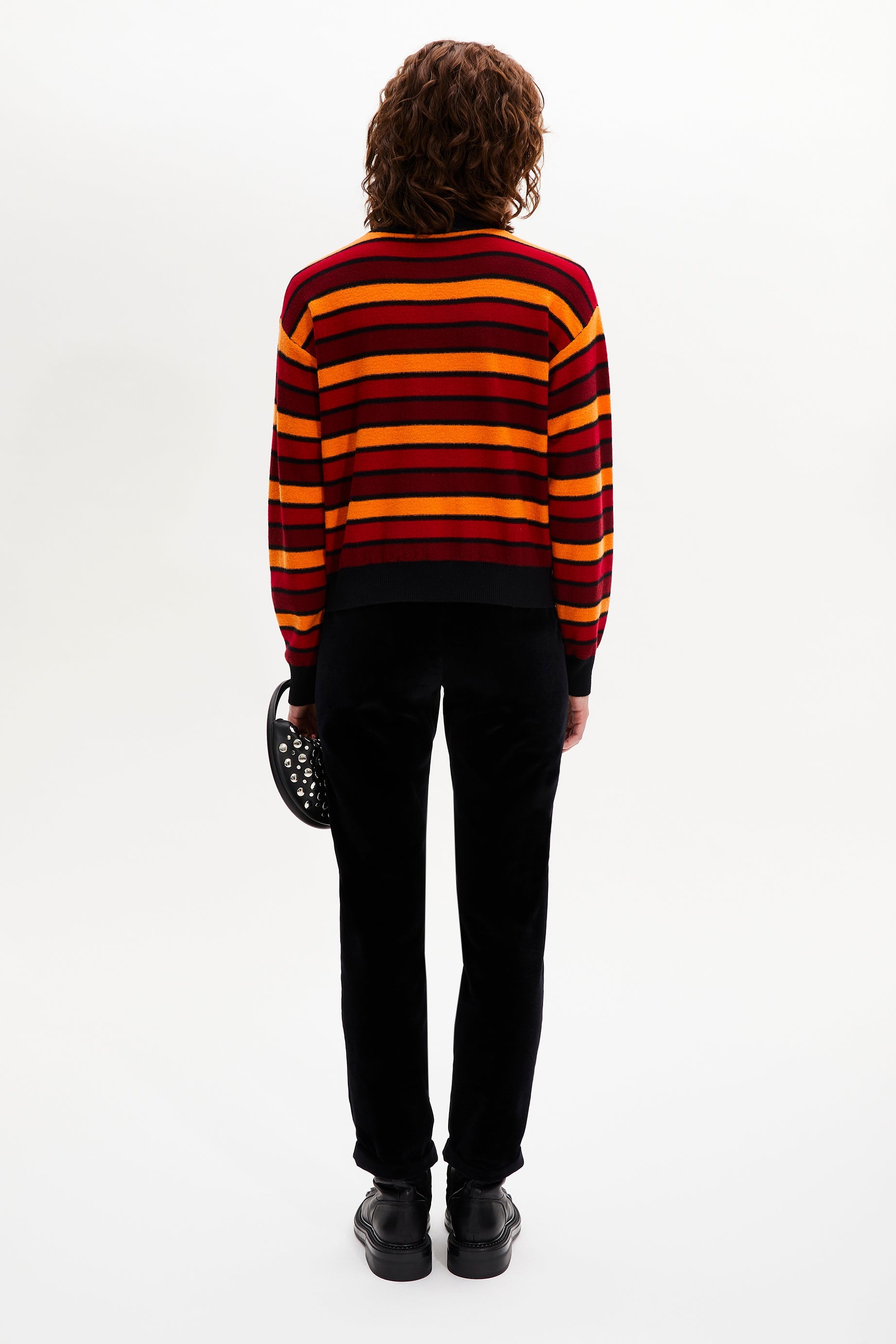 Pull col roulé Poor Boy en laine - Rouge & Orange