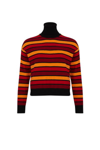 Pull col roulé Poor Boy en laine - Rouge & Orange