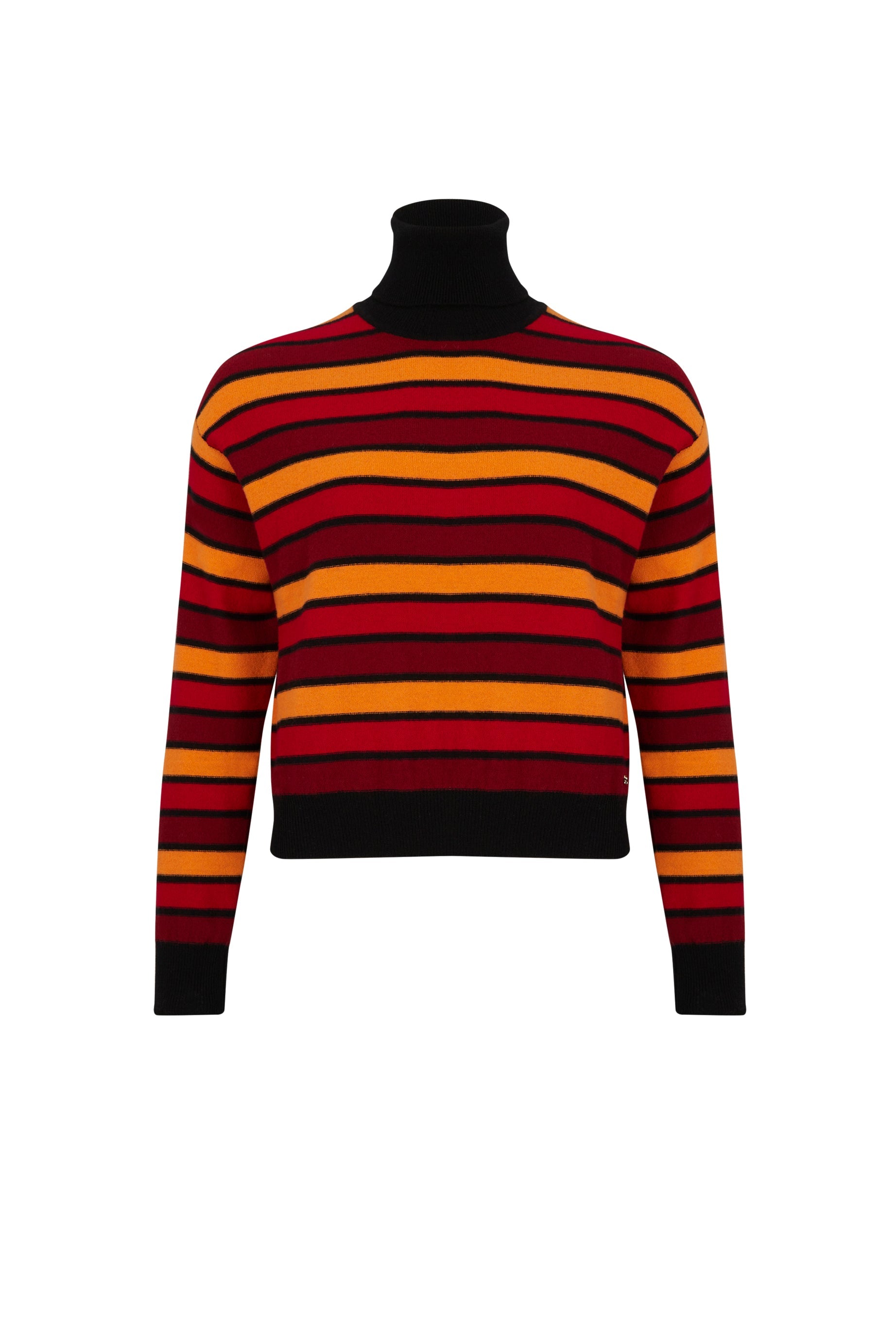 Pull col roulé Poor Boy en laine - Rouge & Orange