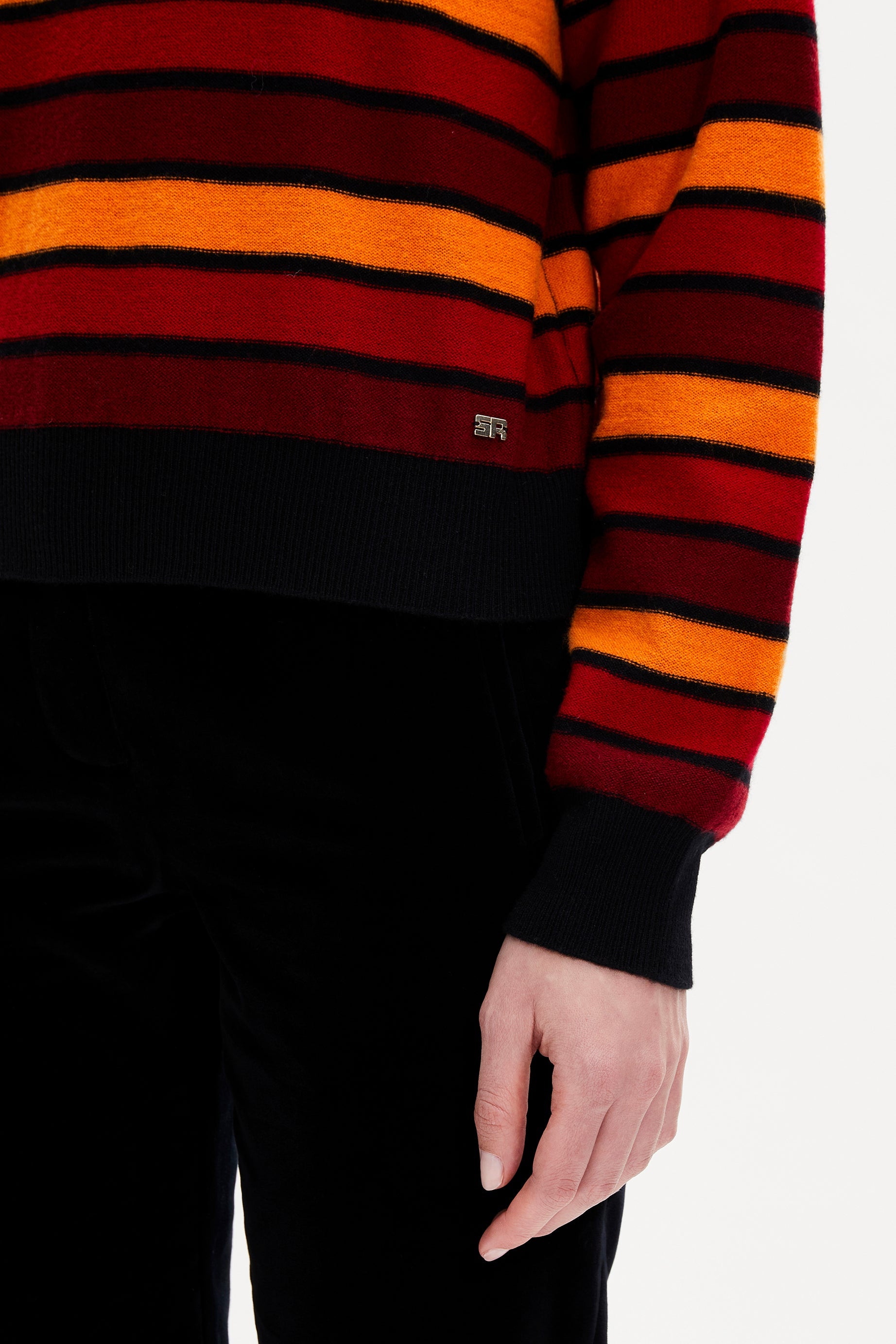 Pull col roulé Poor Boy en laine - Rouge & Orange