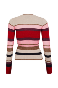 Pull manches longues à rayure en laine - Multicolor