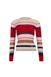 Pull manches longues à rayure en laine - Multicolor