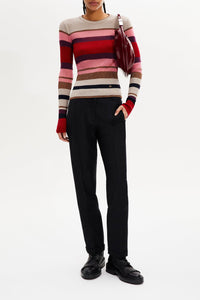 Pull manches longues à rayure en laine - Multicolor