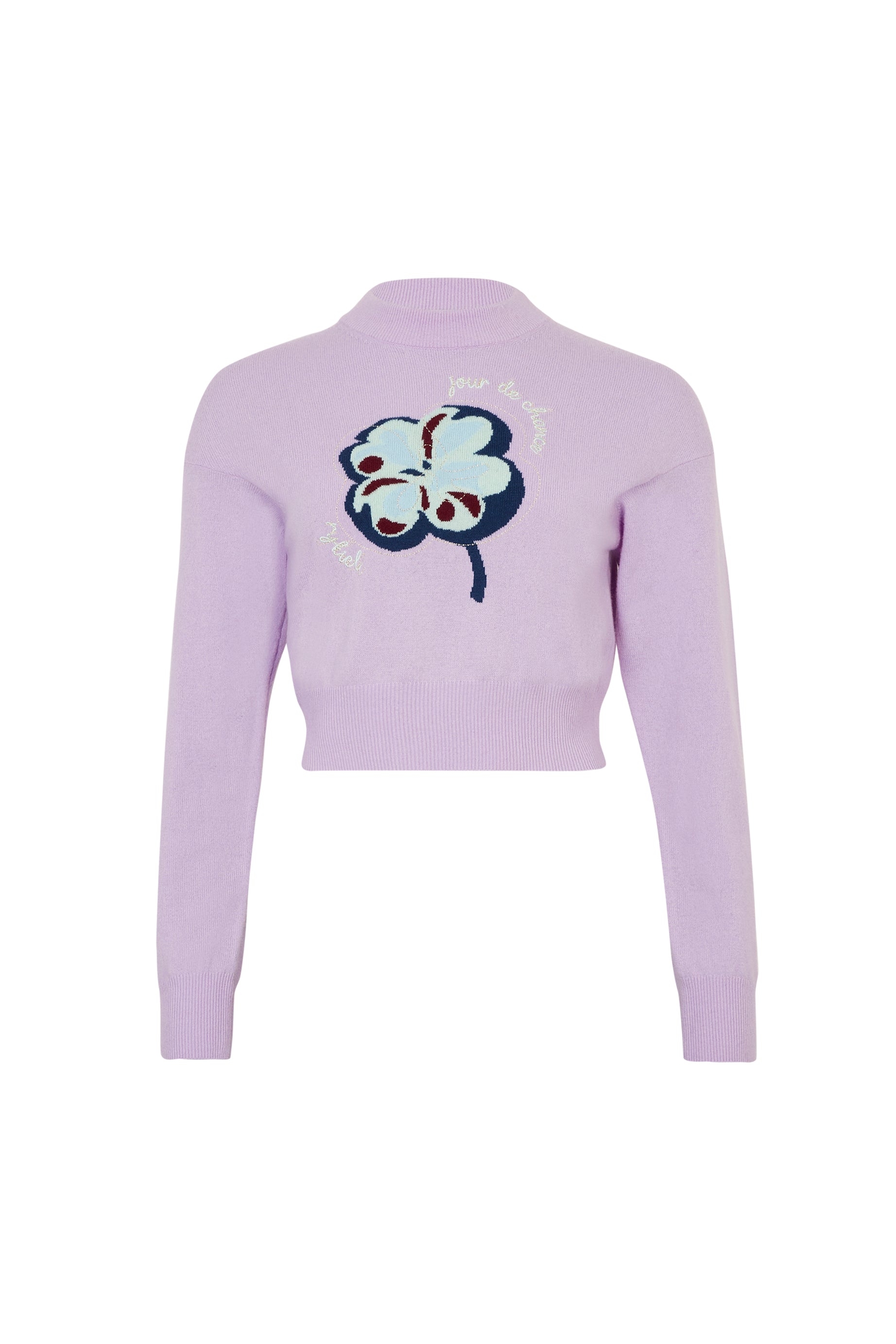 Pull manches longues en cachemire - Lilas