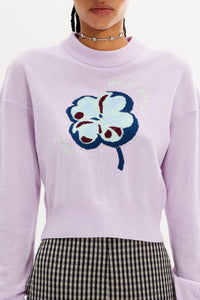 Pull manches longues en cachemire - Lilas