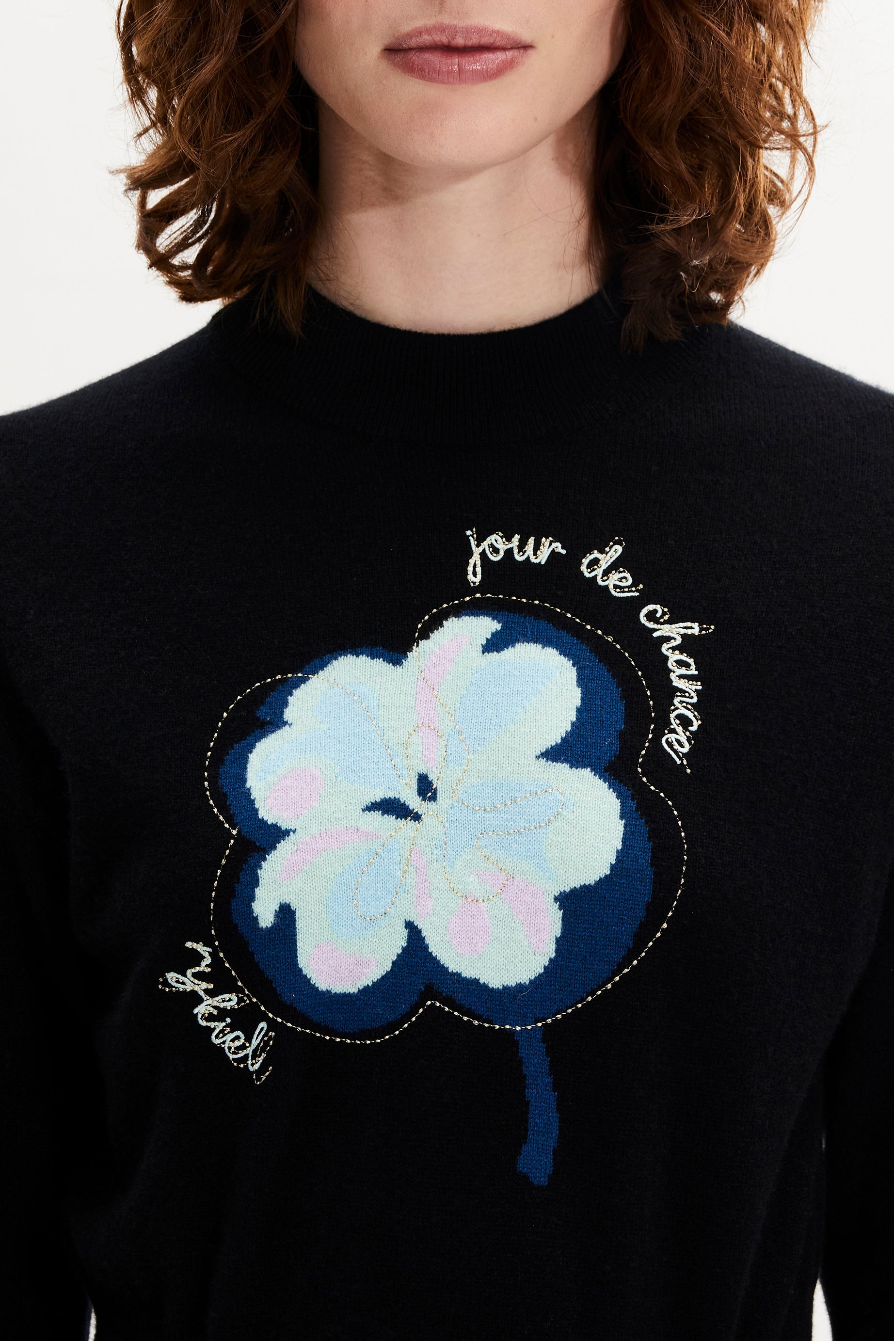 Pull manches longues en cachemire - Noir
