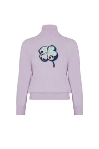 Pull col roule en cachemire - Lilas