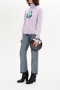 Pull col roule en cachemire - Lilas