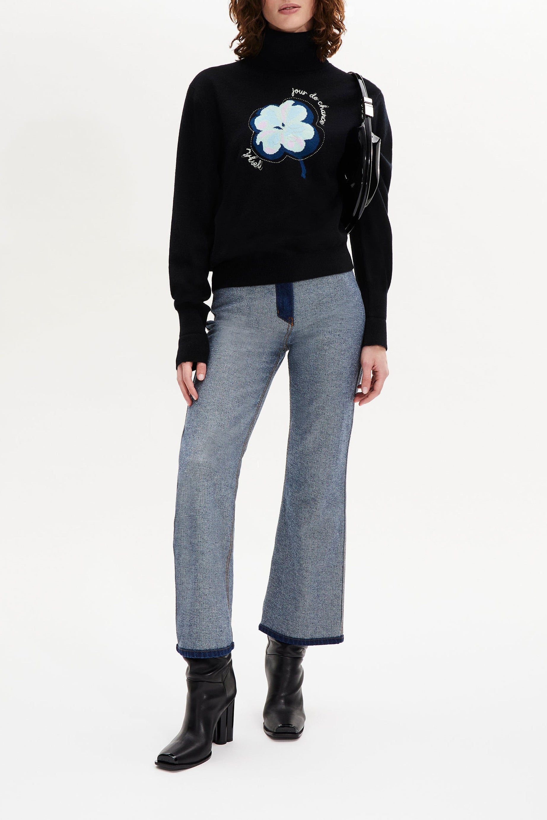 Pull col roule en cachemire - Noir