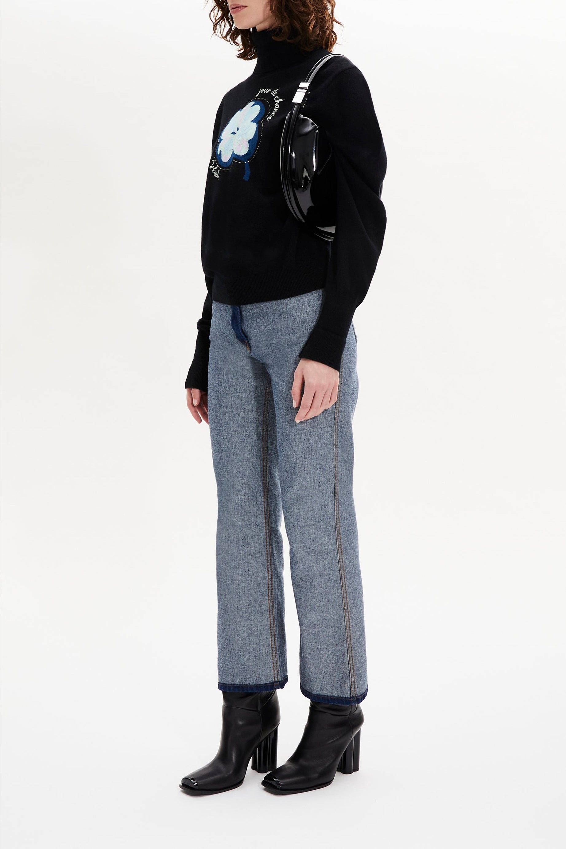 Pull col roule en cachemire - Noir