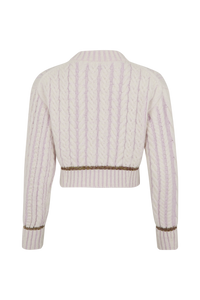 Pull Boxy manches longues en alpaga - Lilas