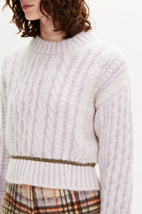 Pull Boxy manches longues en alpaga - Lilas