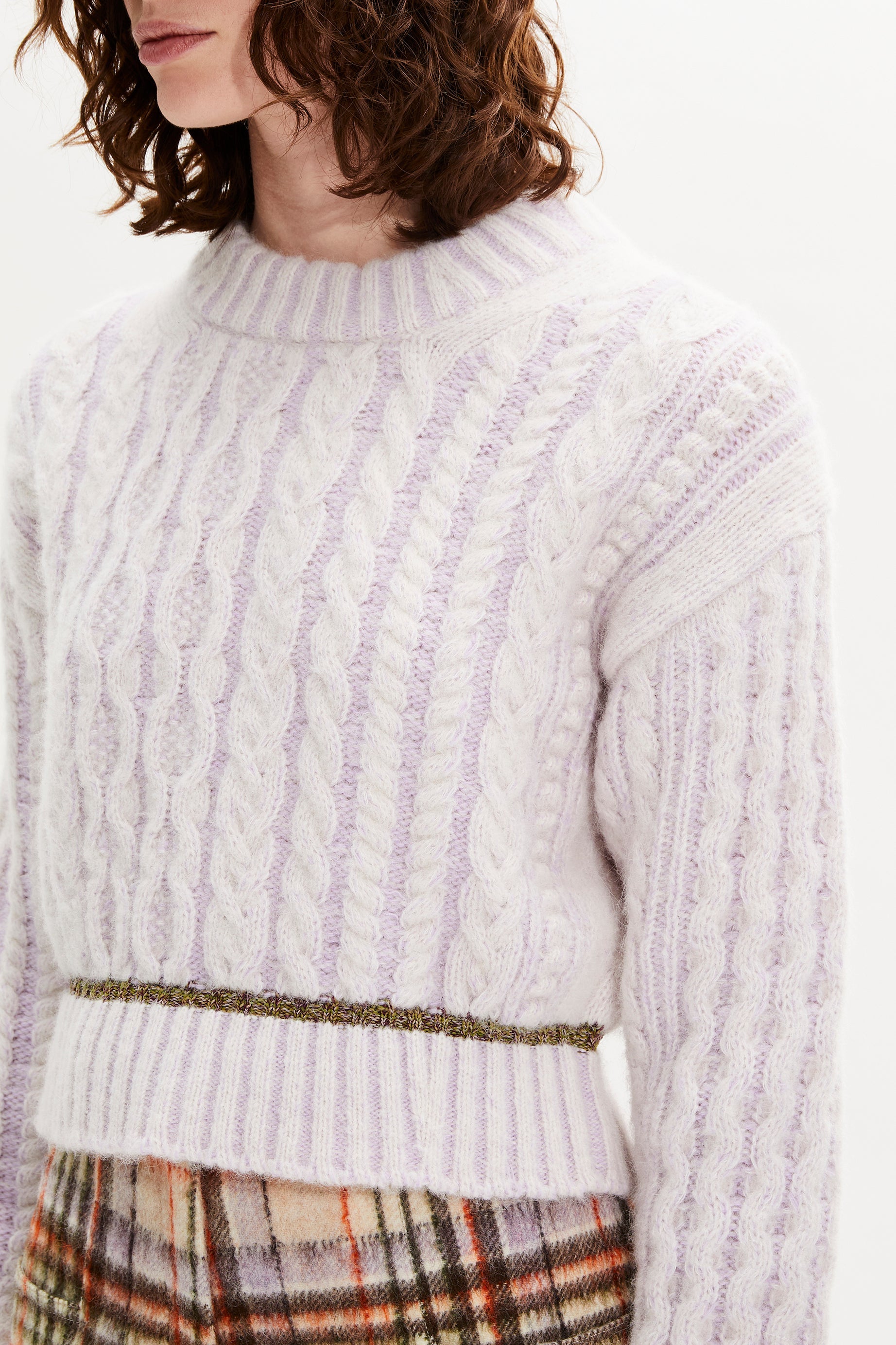Pull Boxy manches longues en alpaga - Lilas