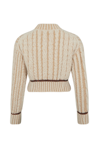 Pull Boxy manches longues en alpaga - Écru
