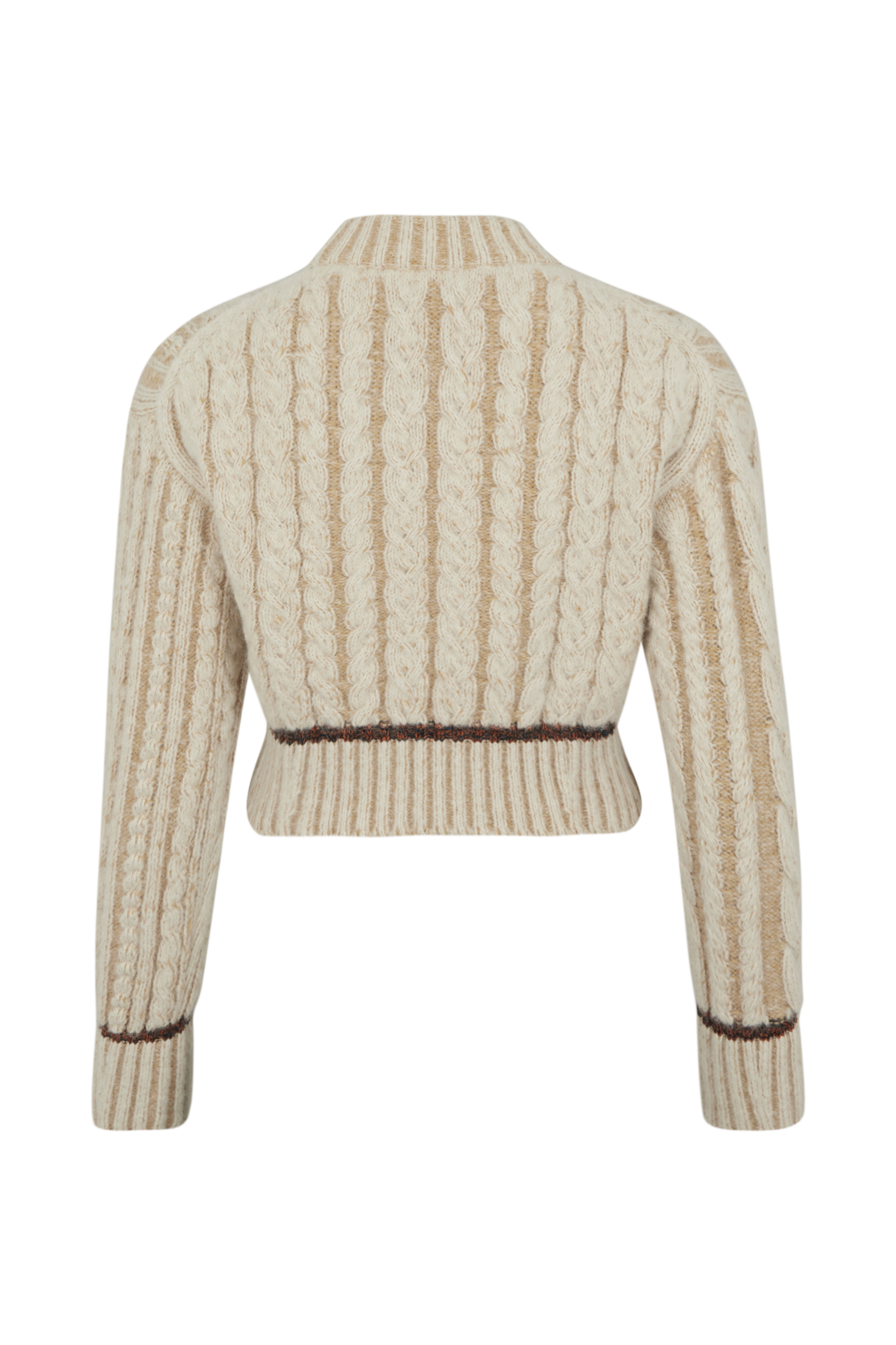 Pull Boxy manches longues en alpaga - Écru