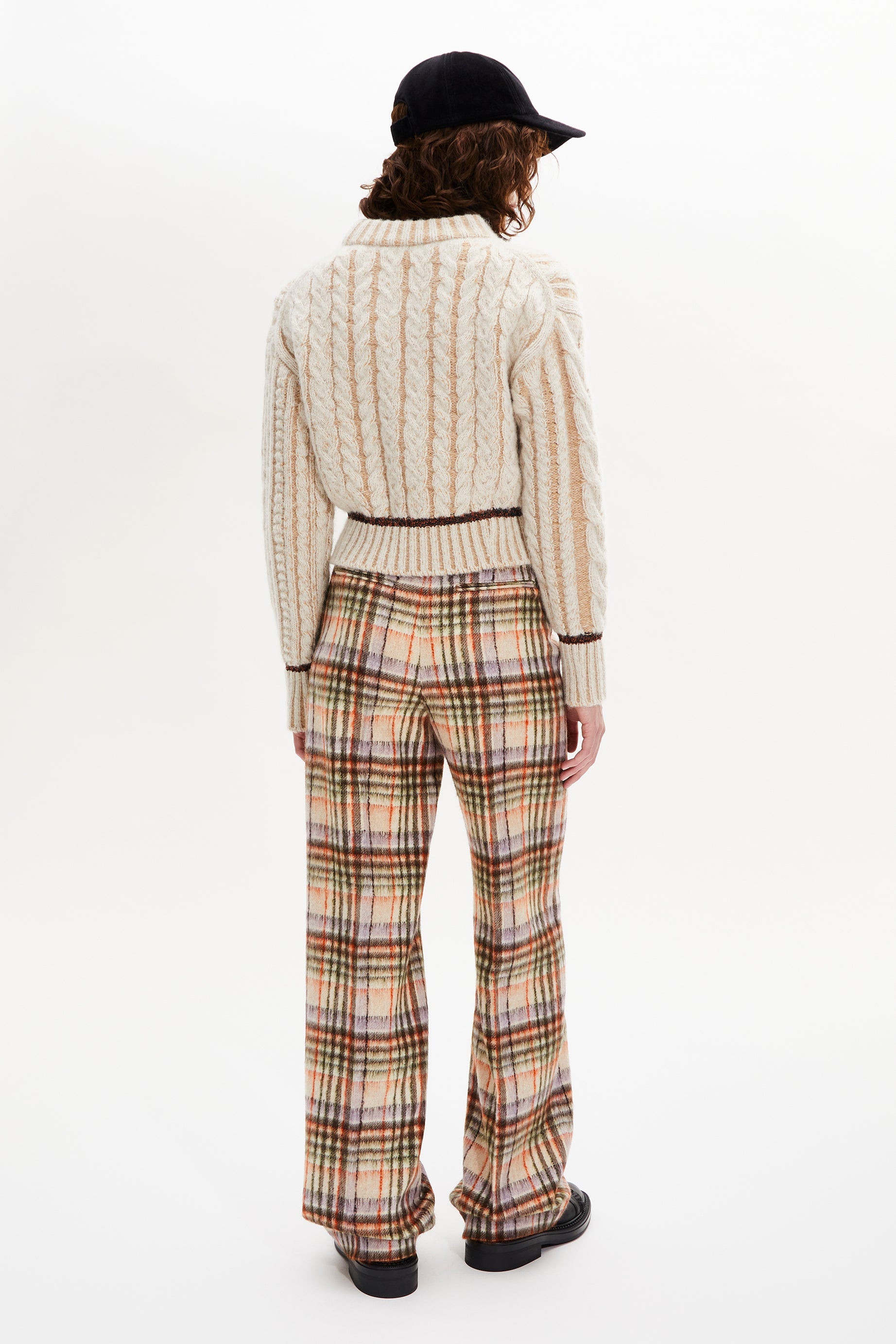 Pull Boxy manches longues en alpaga - Écru