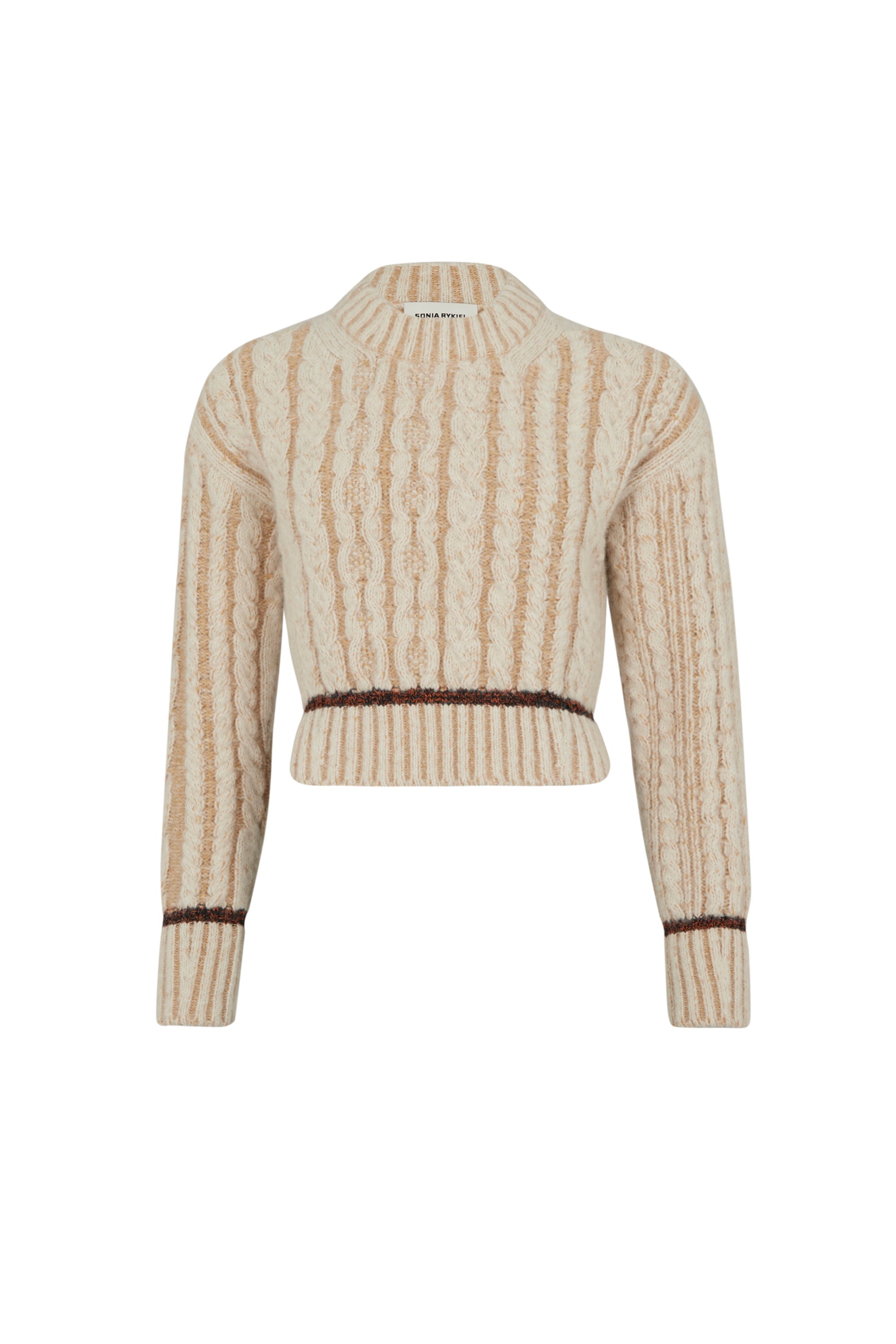 Pull Boxy manches longues en alpaga - Écru