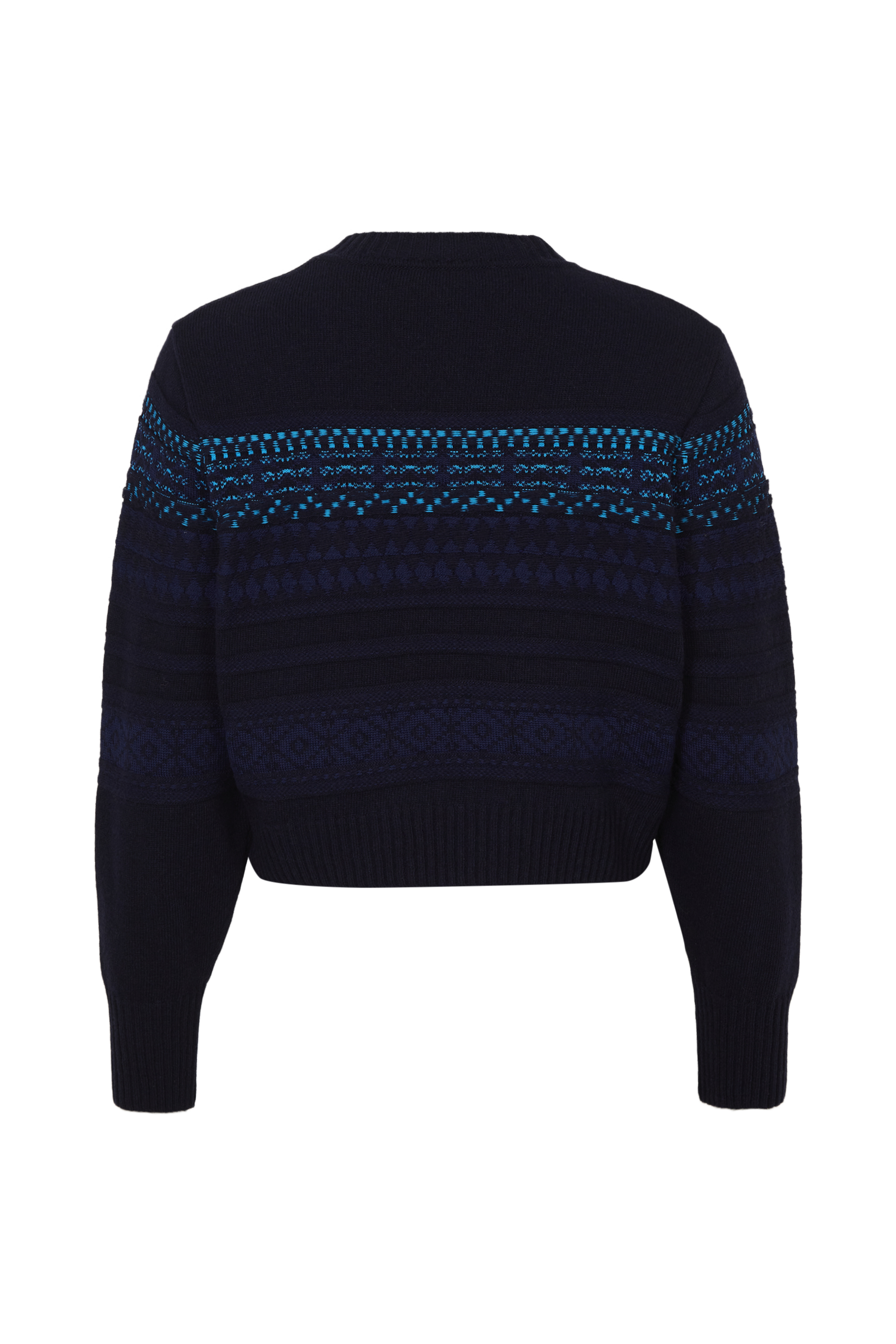 Pull Boxy manches longues en laine - Bleu