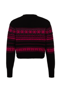 Pull Boxy manches longues en laine - Fuchsia