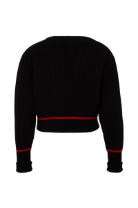 Pull à manches longues coudées en laine - Noir