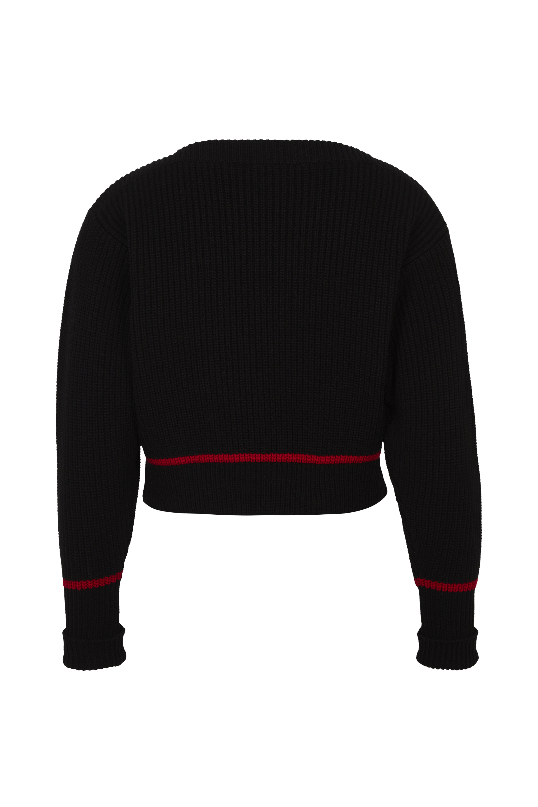 Pull à manches longues coudées en laine - Noir