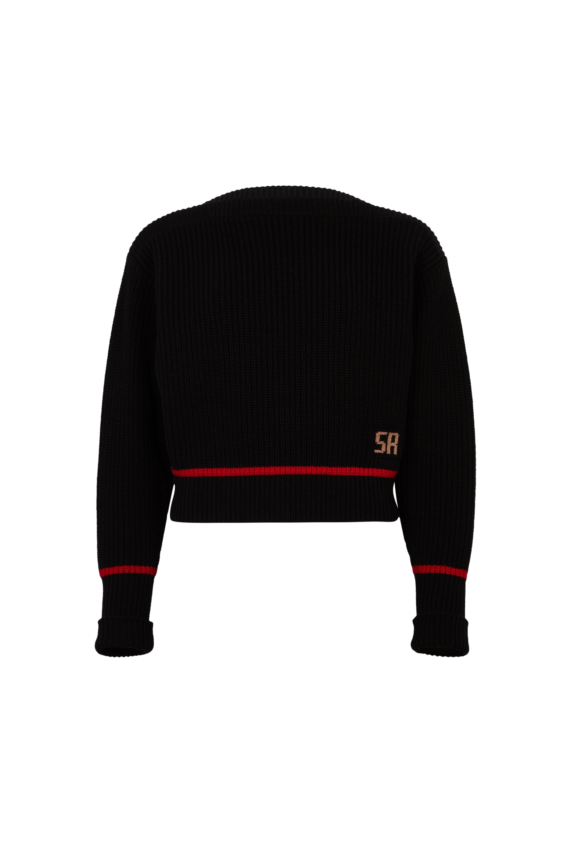 Pull à manches longues coudées en laine - Noir