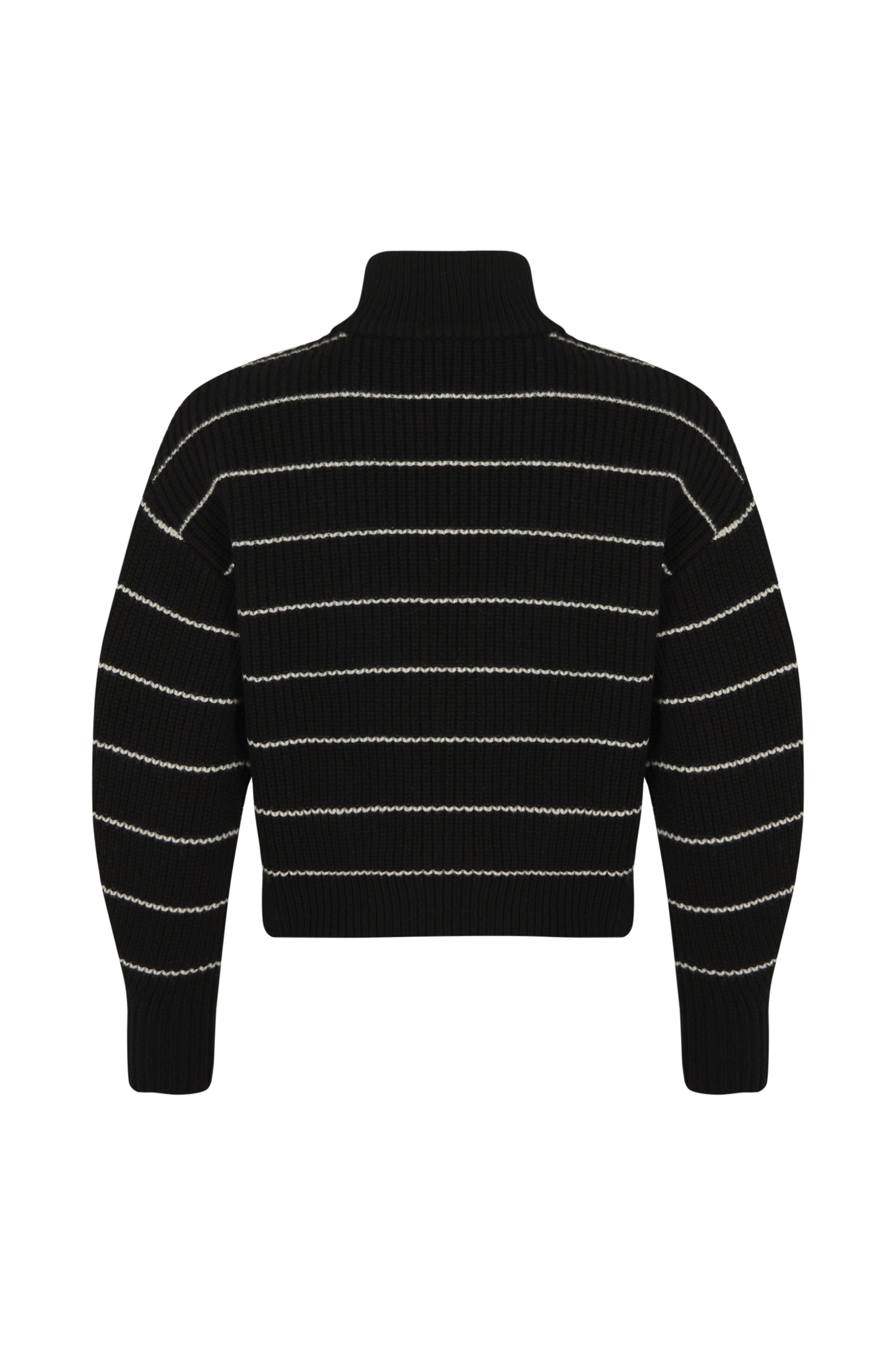 Pull col roulé en laine - Noir & Blanc