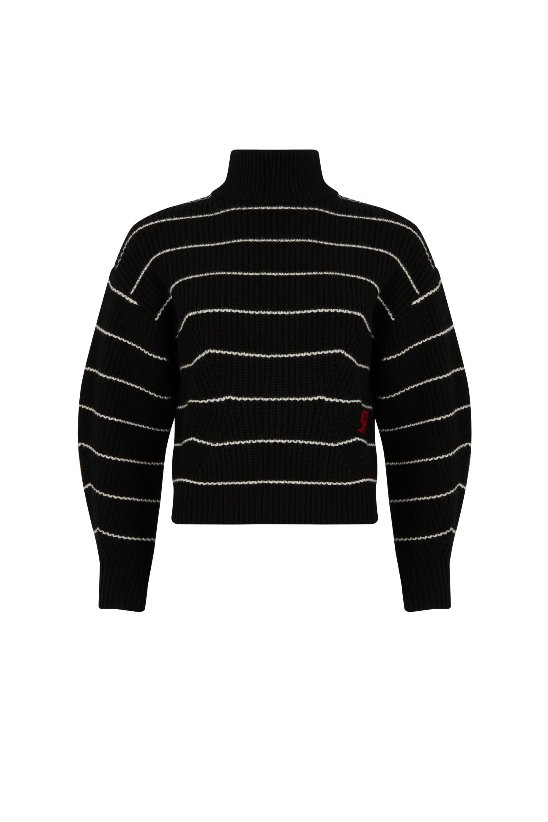 Pull col roulé en laine - Noir & Blanc