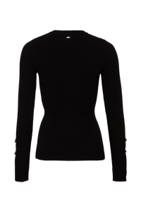 Pull orné d'agrafes strassées - Noir