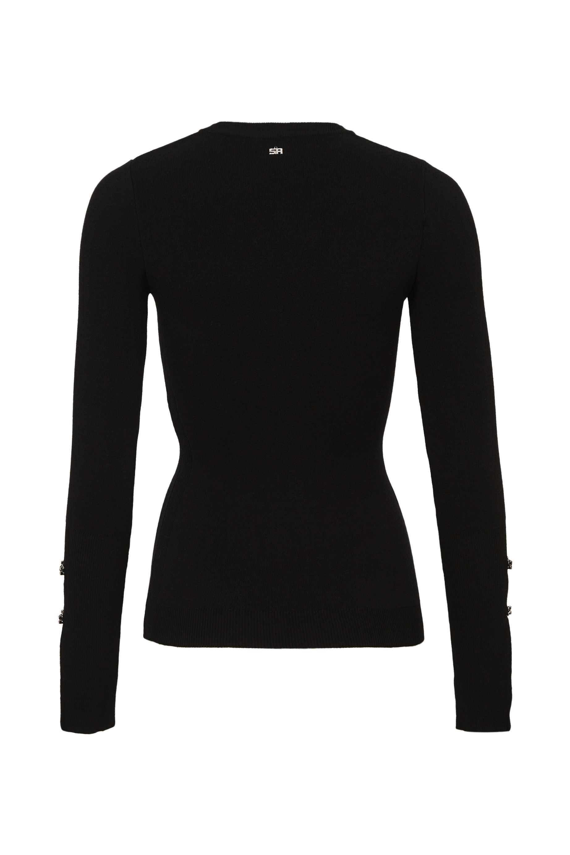 Pull orné d'agrafes strassées - Noir
